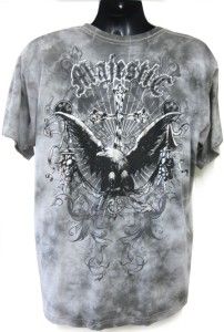 For Mens American Eagle Design MMA Printed Hot New Grey Tie Dye T