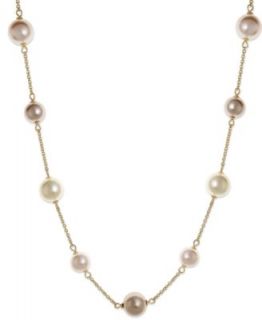 Charter Club Necklace, Gold Tone Acrylic Pearl Station Necklace