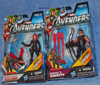 Marvel Avengers Movie Grapple Blast Black Widow Hawkeye Action Figure
