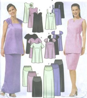 Misses Maternity Evening Skirt Top Sewing Pattern Straps Tie Sleeve