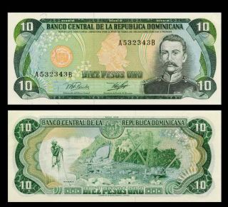 10 Pesos Oro Note Dominican Republic 1978 Mella UNC
