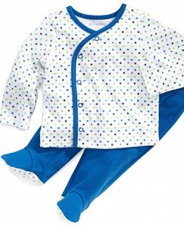 First Impressions Baby Set, Baby Boys Dotted Shirt and Footed Pants