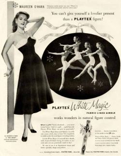 Maureen OHara in 1953 Playtex White Magic Girdles Ad