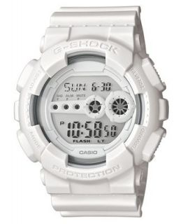 Shock Watch, Mens Digital White Resin Strap 55x51mm GD100WW 7