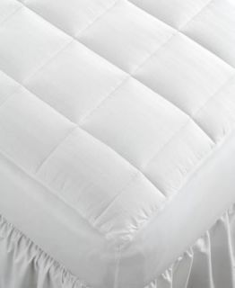 Classic 300TC Dobby Stripe Cotton Queen Mattress Pad White