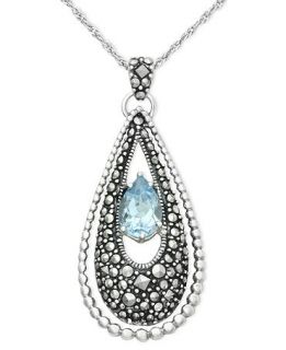 Genevieve & Grace Sterling Silver Necklace, Blue Topaz (1 1/4 ct. t.w