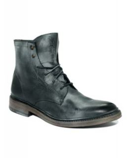 Armani Jeans Shoes, Tumbled Waxed Leather Lace Up Boots   Mens Shoes