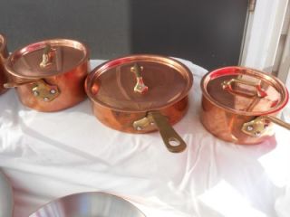 Mauviel Cuprinox STL Copper Cookware Pots Fry Pan Crepe Brass Handle
