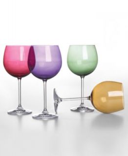 Mikasa Glassware, Set of 4 Cheers Colors Balloon Wine Glasses