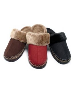 Isotoner Slippers, Woodlands Chunky Faux Fur Clog