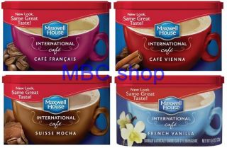 Lot of 16 Cans Maxwell House Instant Coffee International Café Style