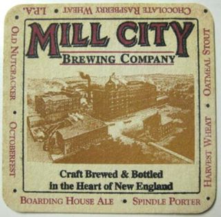 Mill City Brewing Beer Coaster Mat Lowell Massachusetts