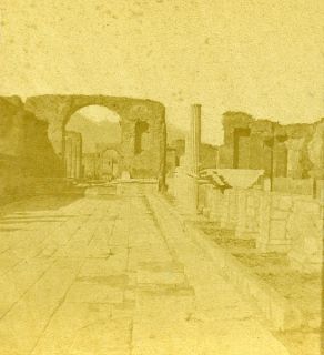 Forum Pompei Naples Italy Old Stereo Photo Leon Pierre Jouvin 1858