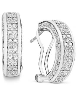 Victoria Townsend Diamond Earrings, Sterling Silver Diamond Hoops (1/2