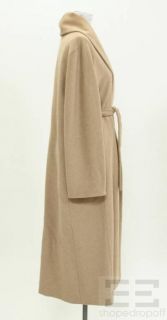 MaxMara Beige Angora Wool Full Length Belted Coat Size US 8