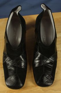 Maude Frizon Paris Black Leather Heels Womens Shoes Size 37 US 6