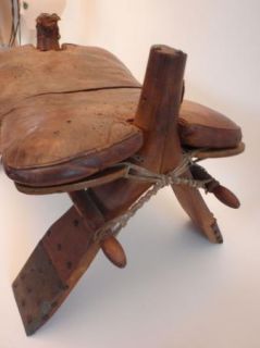 Antique McClellan Calvary Saddle w/ Cinch & Wooden Stirrups for