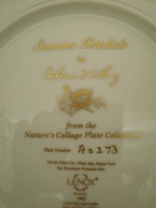 Lenox Natures Collage Summer Interlude Catherine McClung Plate