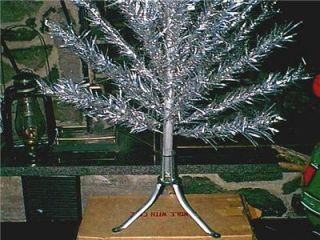 Vintage 4ft Taper Tree 40 Branch Aluminum Christmas Complete w Stand