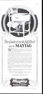 1928 Maytag Aluminum Washer Very Nice Magazine Ad