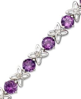 Sterling Silver Bracelet, Amethyst (6 1/4 ct. t.w.) and Diamond Accent