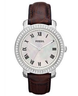 Fossil Watch, Womens Emma Brown Leather Strap 38mm ES3118