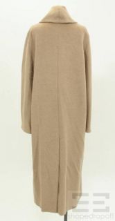 MaxMara Beige Angora Wool Full Length Belted Coat Size US 8