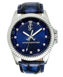 Juicy Couture Watch, Womens Stella Blue Embossed Leather Strap 40mm