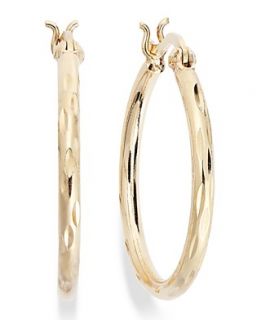 Giani Bernini 24k Gold Over Sterling Silver Earrings, Diamond Cut Hoop