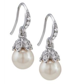 Carolee Earrings, Glass Pearl Linear Teardrop Earrings   Fashion