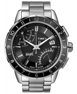 Timex Watch, Mens Intelligent Quartz Fly Back Chrono Stainless Steel