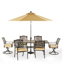 Belmont Outdoor Patio Furniture, 7 Piece Set (84 x 42 Dining Table