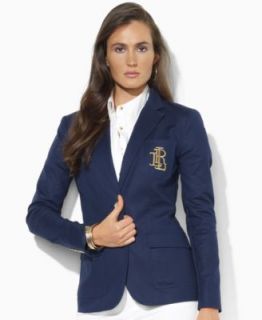 Lauren Ralph Lauren Sweater, Long Sleeve Crest Blazer   Womens Petite