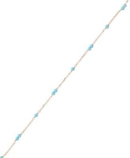 14k Gold Necklace, Cultured Freshwater Pearl (2 3/4 3mm) and Turquoise