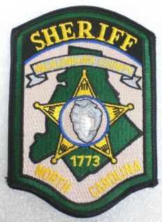 North Carolina Mecklenburg County Sheriff Shield Patch Police
