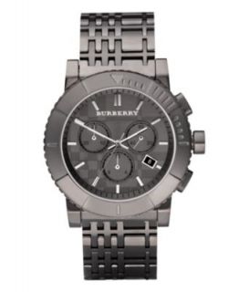 Burberry Watch, Mens Chronograph Gray Ion Plated Stainless Steel