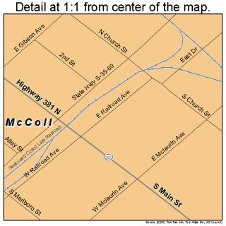 McColl South Carolina Street Road Map SC Atlas Poster