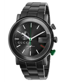 Gucci Watch, Mens G Chrono Collection Black Stainless Steel Bracelet