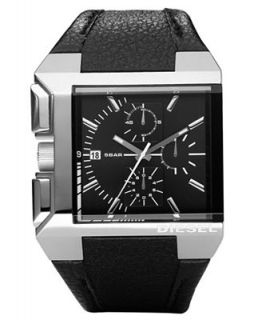 Diesel Watch, Black Leather Strap 49x44mm DZ4172