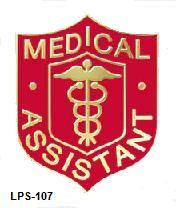 Medical Assistant Professional Caduceus MA Red Shield Emblem Lapel Pin