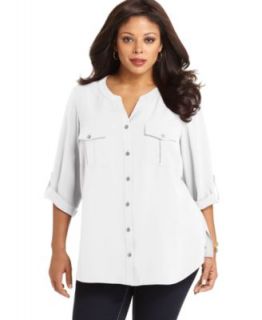 AGB Plus Size Cardigan, Three Quarter Sleeve Open Front   Plus Size