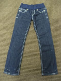 MEK Maternity Jeans Stretch San Francisco Bootcut Distressed Blue Size
