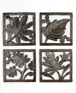 Heart of Haiti Wall Art, Set of 3 Botanical Metal Panels   Collections