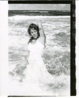 1960s McQueeney Photo Ravishing Pin Up Girl Posing in The Surf