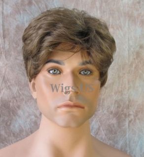 Mens Wigs Trendy Light Brown Mix Short Layered Mens Wig