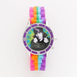 Justin Bieber Multi Colored Tie Dye Jelly LCD Watch