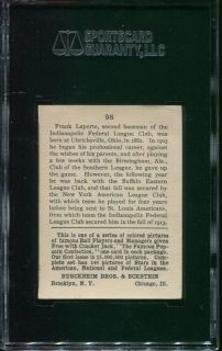 1914 Cracke Jack 98 Frank Laporte Dead Centered Beauty Stain Free SGC