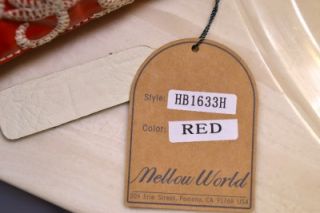 Mellow World Shopper Tote Traveler Oversize Purse Red White Paisley