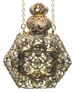 Czech Perfume Oil Holy Water Bottle Pendant Necklace