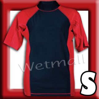 Mens Rash Guard New UV Swim Surf Shirt XSRGL Small SPF 50 Swimwear Red